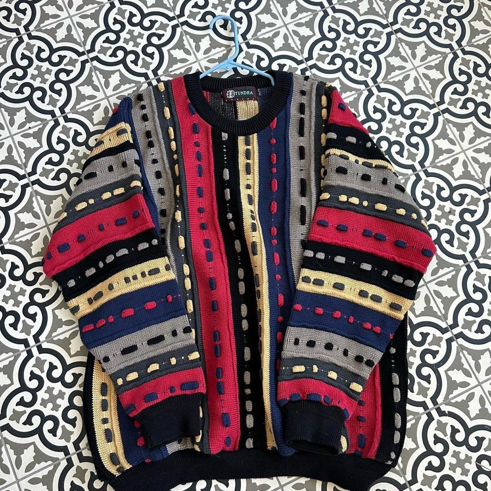 Vintage Tundra Striped Multicolor Knit Sweater